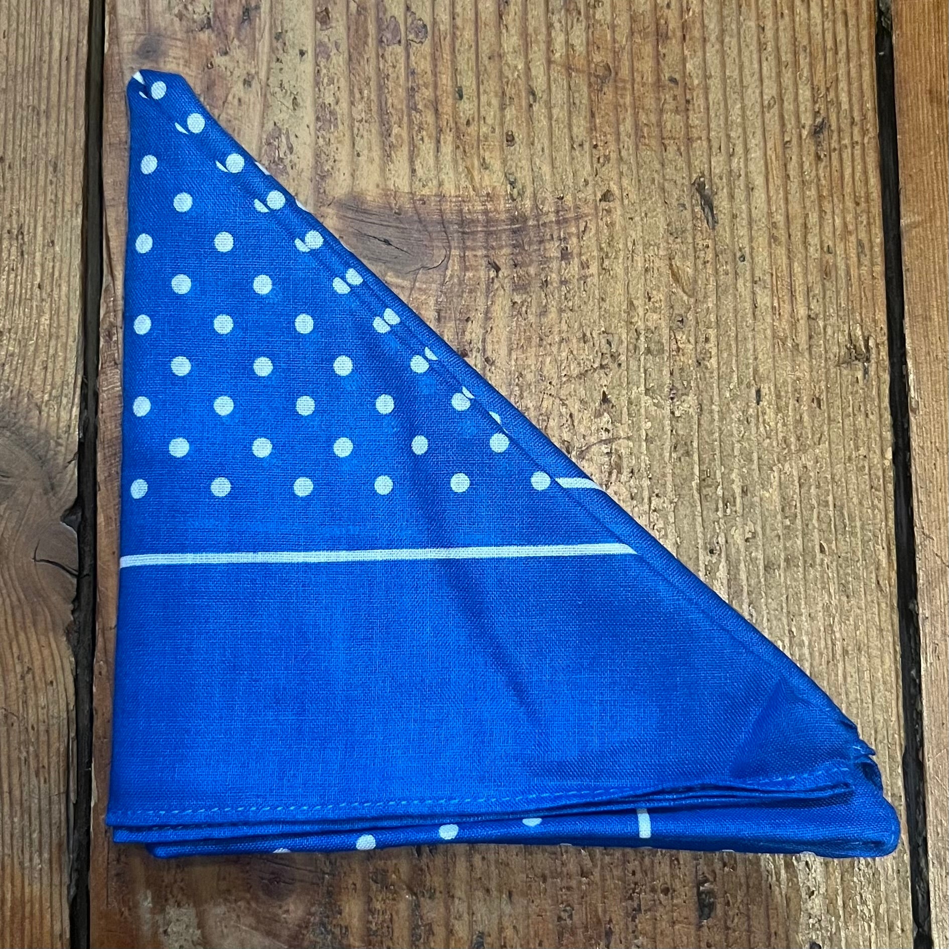 Regent - Cotton Hanky - Bandana - Bright Blue with White Spot - Regent Tailoring