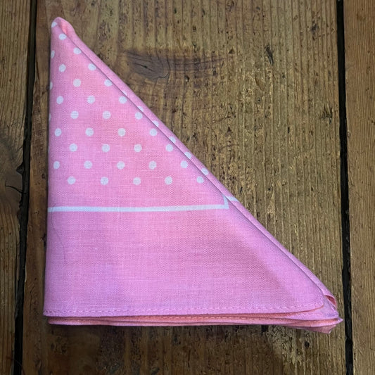 Regent - Cotton Hanky - Bandana - Pink with White Spot - Regent Tailoring