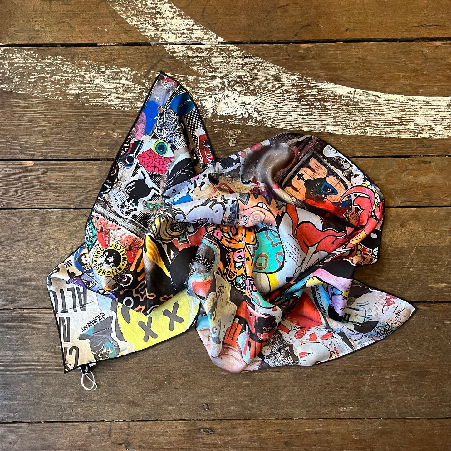 Regent - Large Silk Square - London Graffiti - 16oz Silk