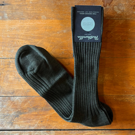 Pantherella - Laburnum - Merino Wool Socks - Dark Olive Mix - Regent Tailoring Salisbury