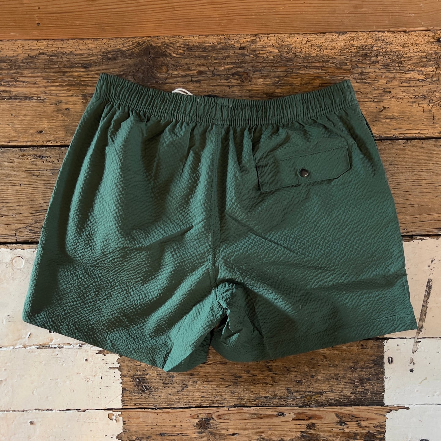 Green swim shorts