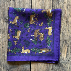 Regent - Wool/Silk Pocket Square - Purple Deer