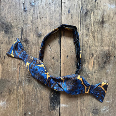 Regent - Silk Bow Tie - Paisley - Gold/Blue/Bronze