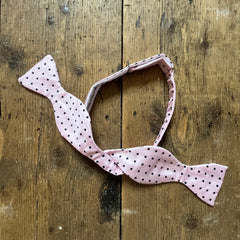 Regent - Silk Bow Tie - Spot - Pink/Navy Blue