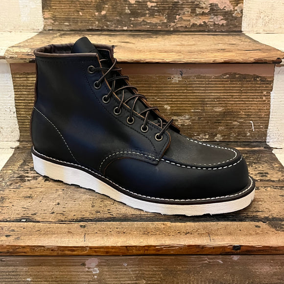 Red Wing Classic Moc Toe boot in black prairie leather