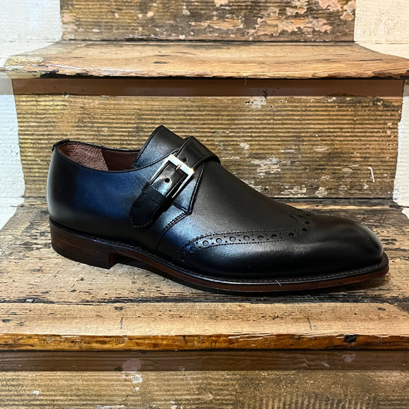 Regent single monk strap shoe in black leather