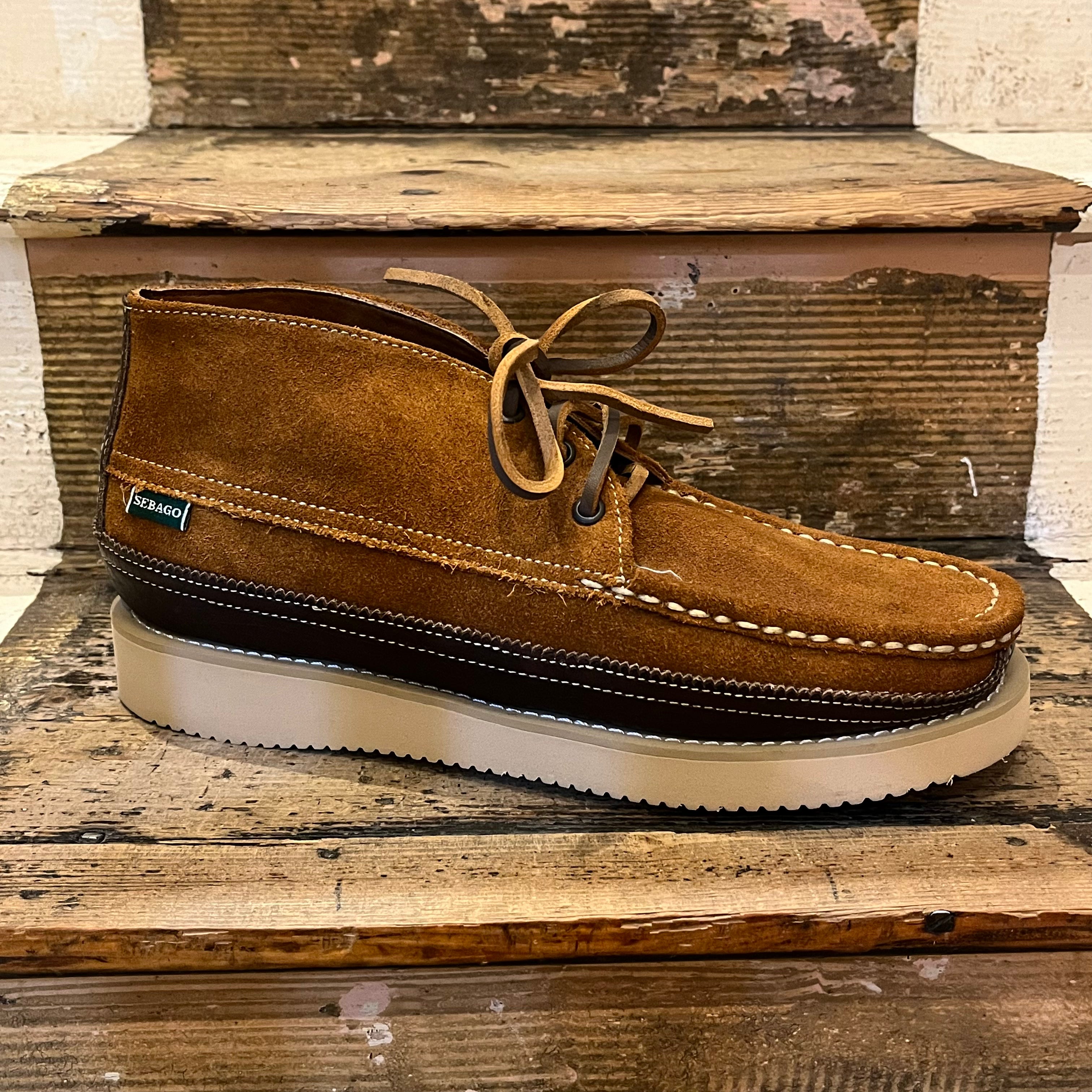 Sebago Miwak Suede Canoe Moc Tumbled Cognac Dark Brown Regent Tailoring