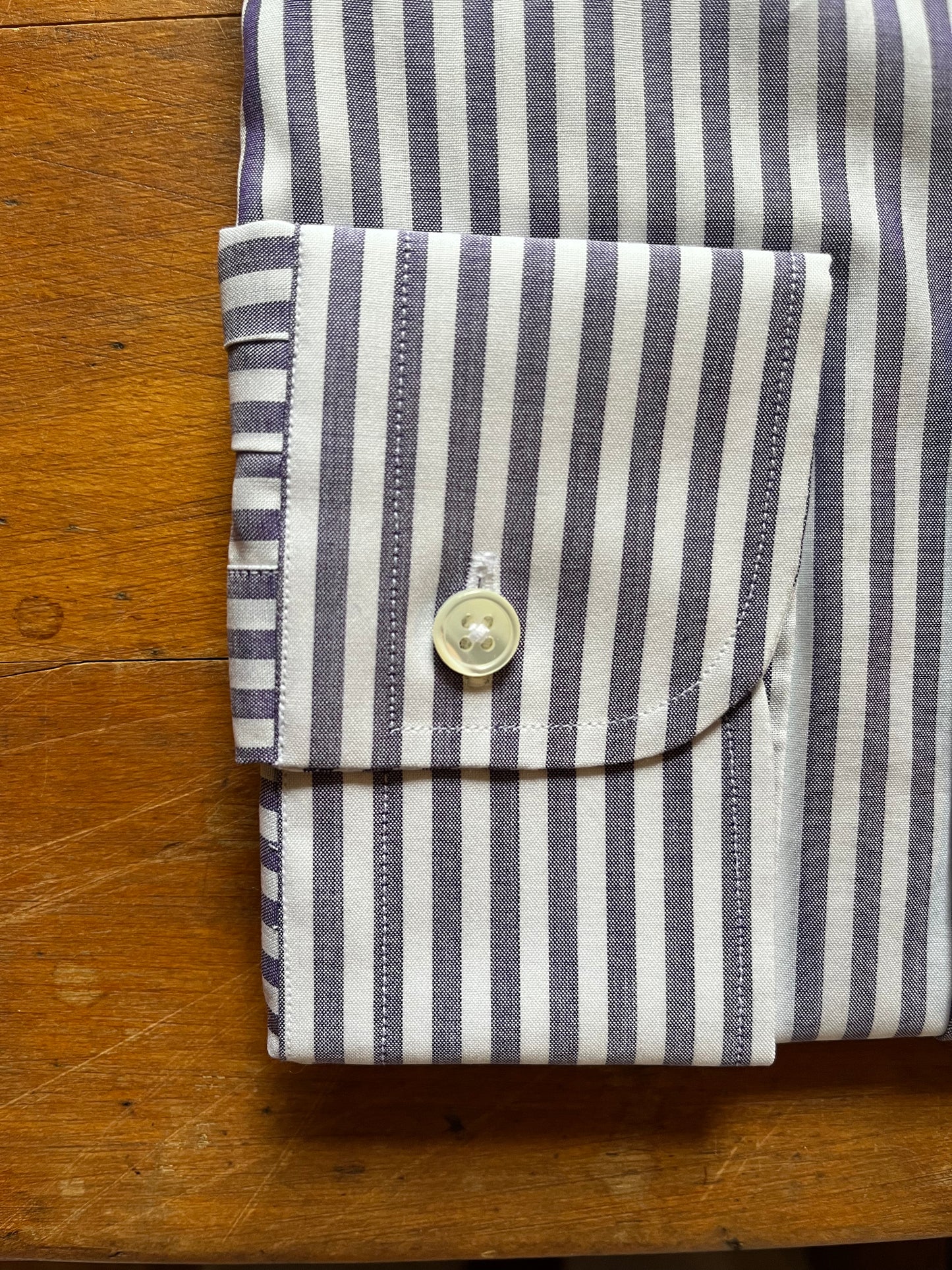 Regent - 'Klaus' Poplinin Bengal Stripe Shirt - Lilac