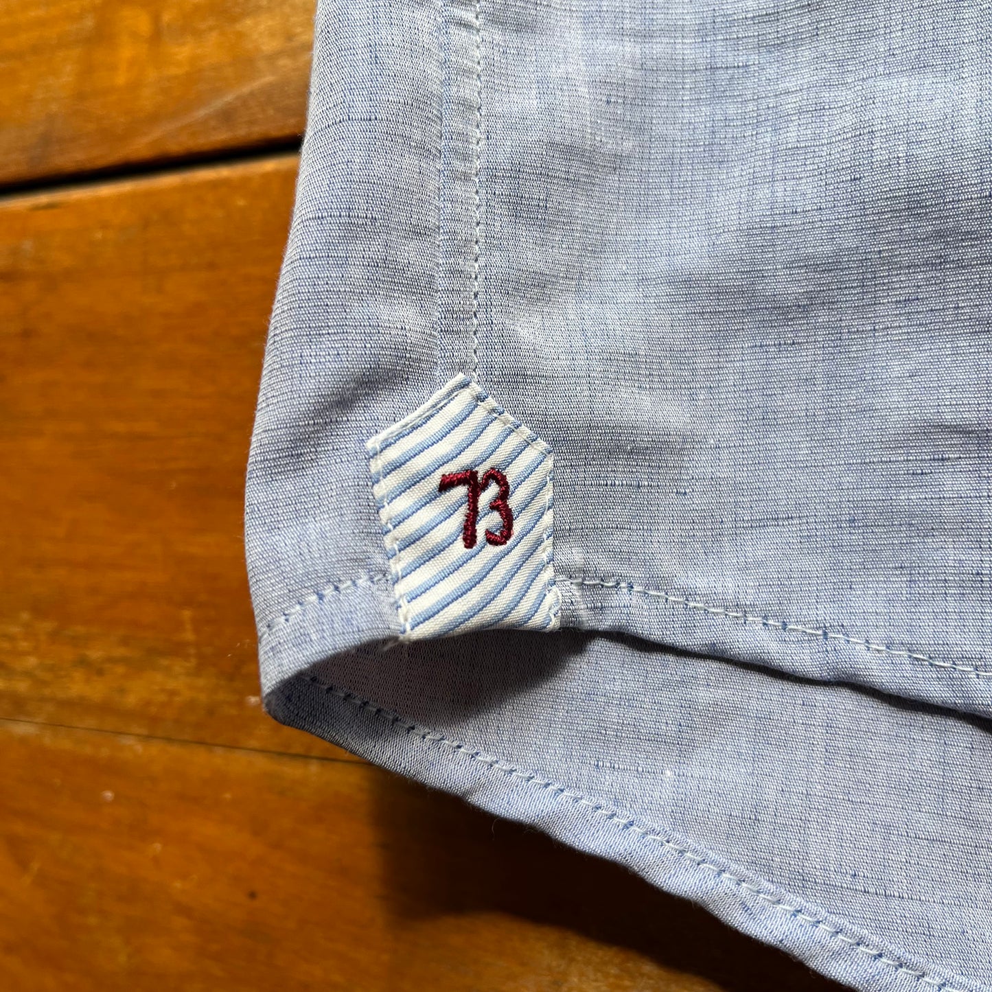 Regent 73 - Po Shirt - Blue Cotton Linen Blend