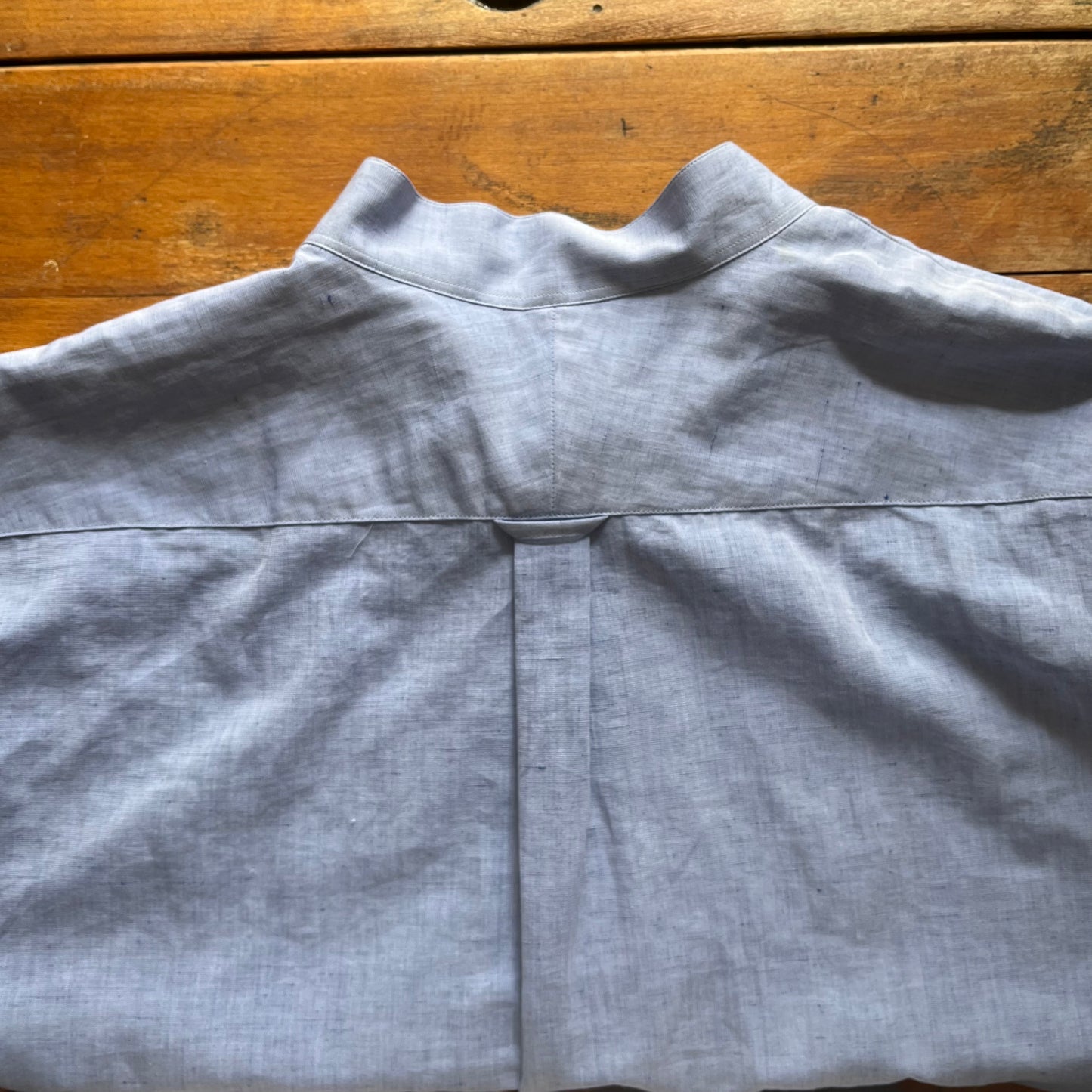 Regent 73 - Po Shirt - Blue Cotton Linen Blend