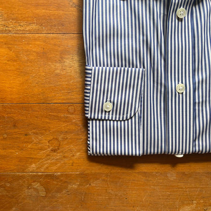 Regent  - Navy Bengal Stripe Shirt - Cotton Poplin - Regent Tailoring