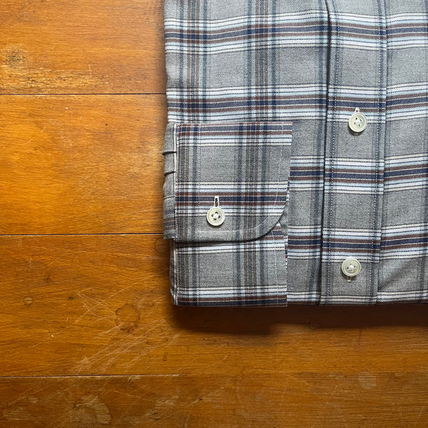 Regent - Luther Shirt - Brushed Cotton with Blue & Brown Check