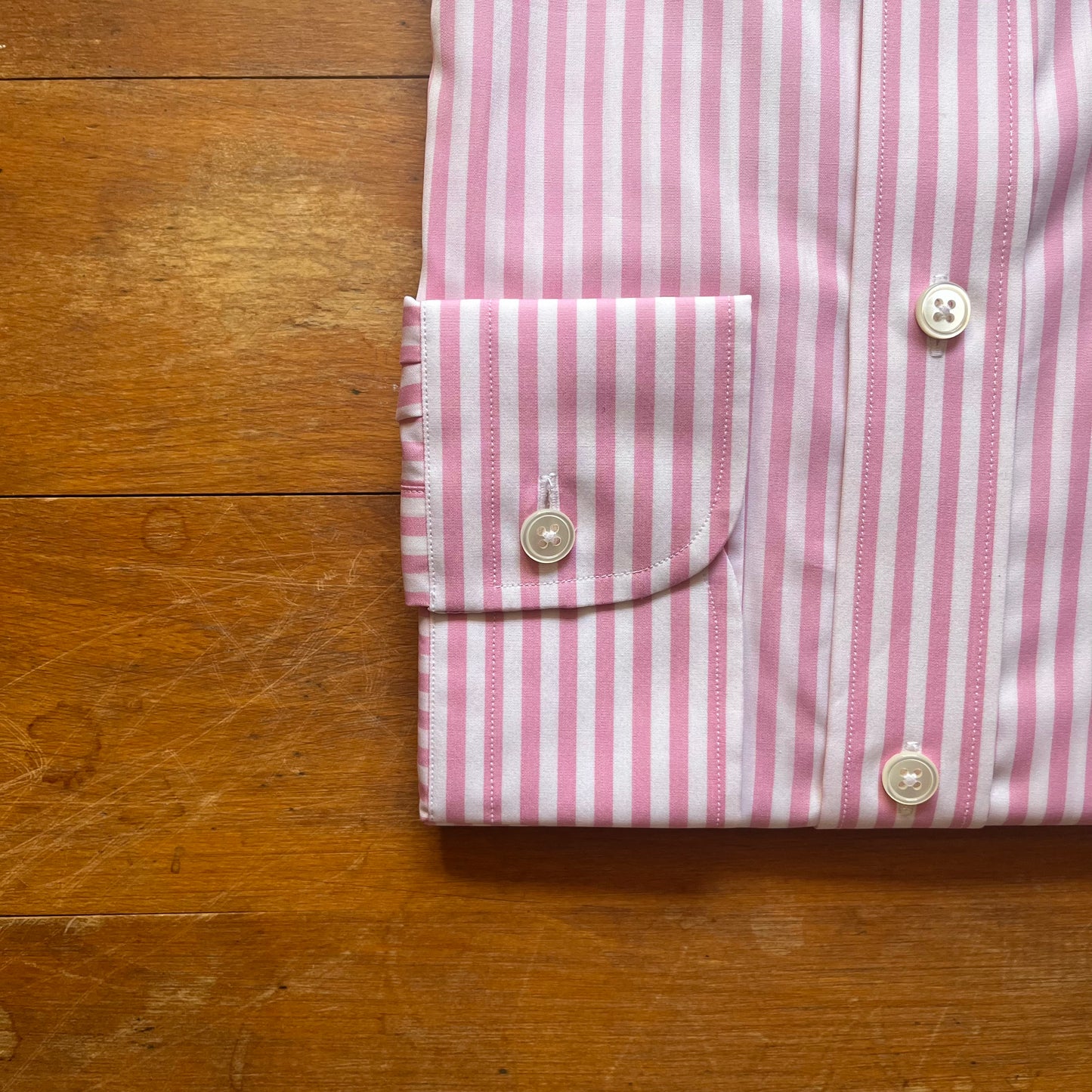 Regent - 'Five' Poplin Bengal Stripe Shirt - Pink