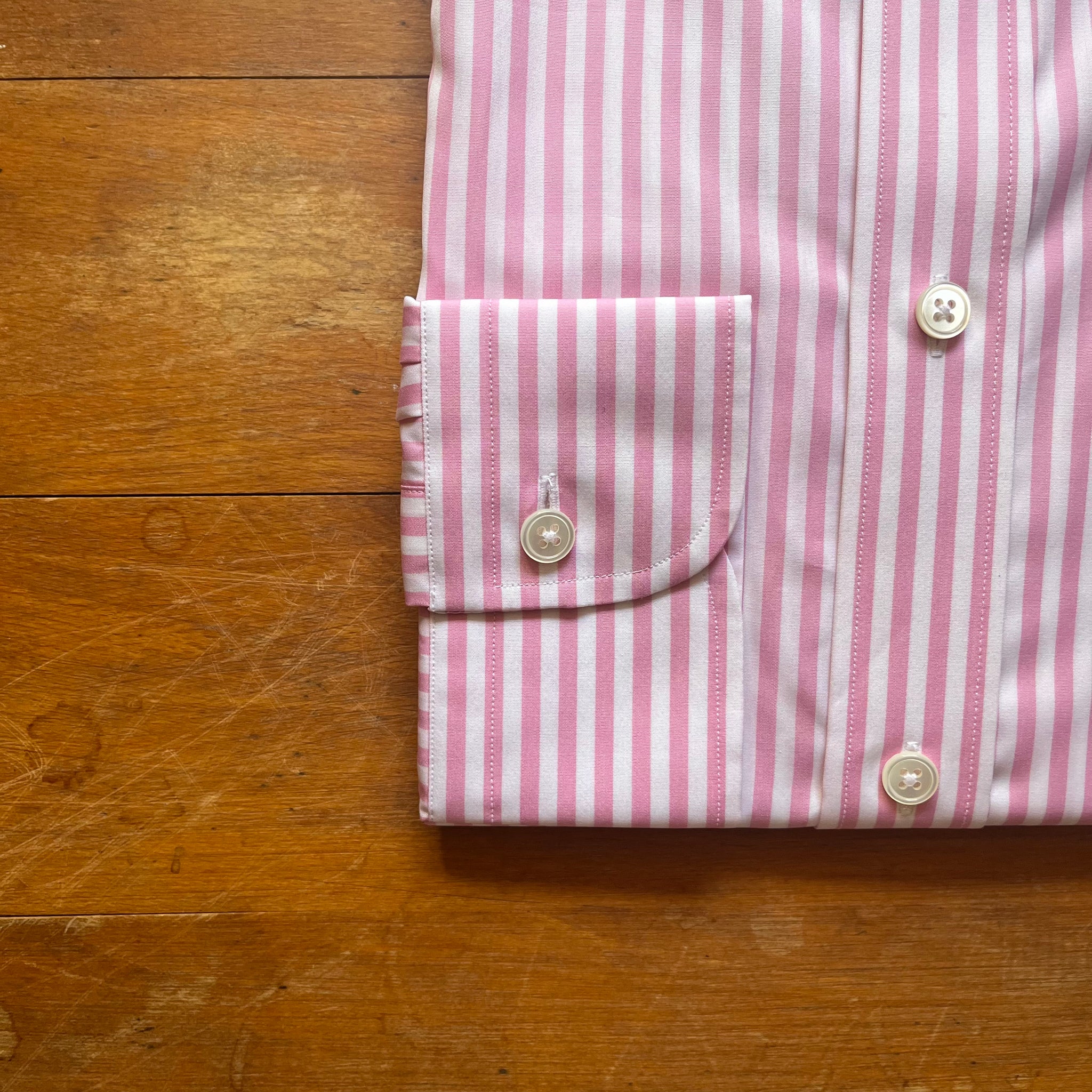 Regent - Five Shirt - Pink Stripe Cotton Poplin