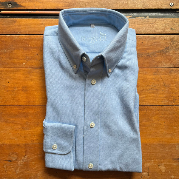 Regent - Boy Shirt - Pale Blue Flannel