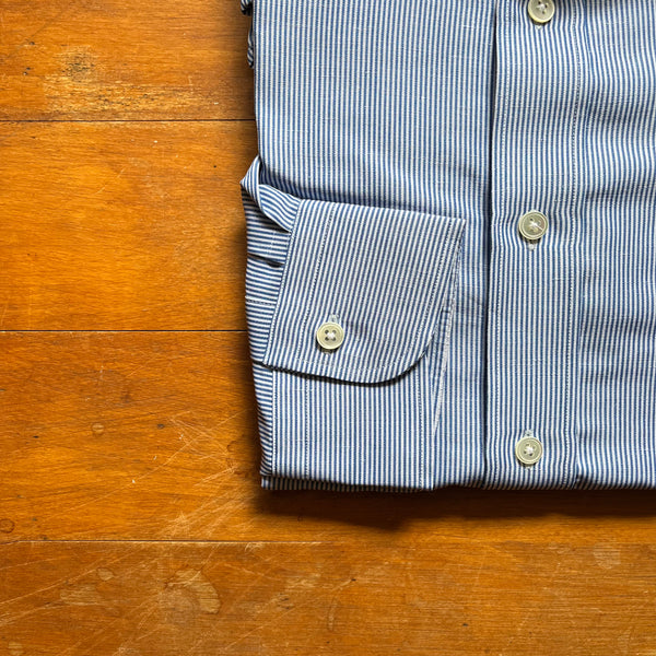 Regent - Joey Shirt - Blue Stripe Cotton/Linen