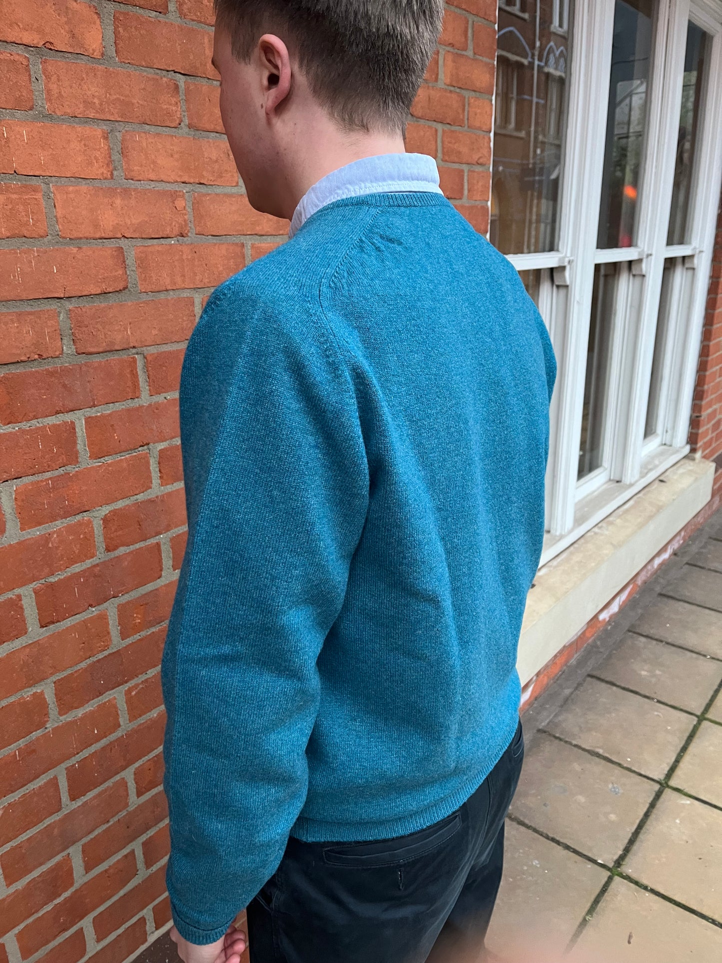 Regent - V Neck Jumper - Geelong - Mallard Turquoise