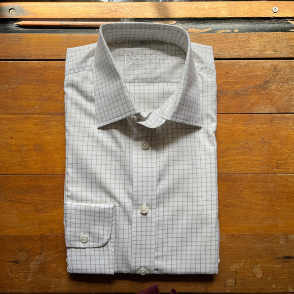 Cotton shirt with green overcheck