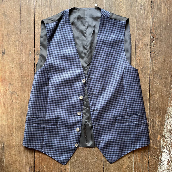 New Regent - Waistcoat - Lamond - Blue Small Check