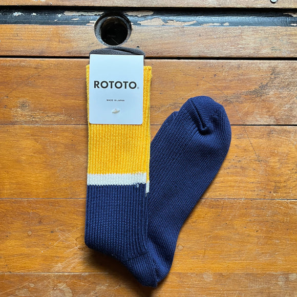 Yellow and blue Rototo sock