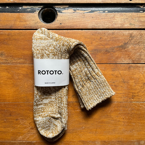 RoToTo - Thick Cotton Ribbed Crew Sock – Mustard