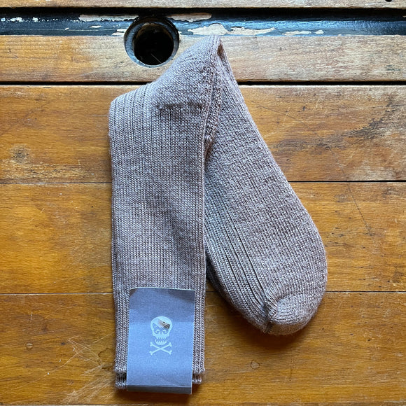 Beige woollen socks with padding in beige