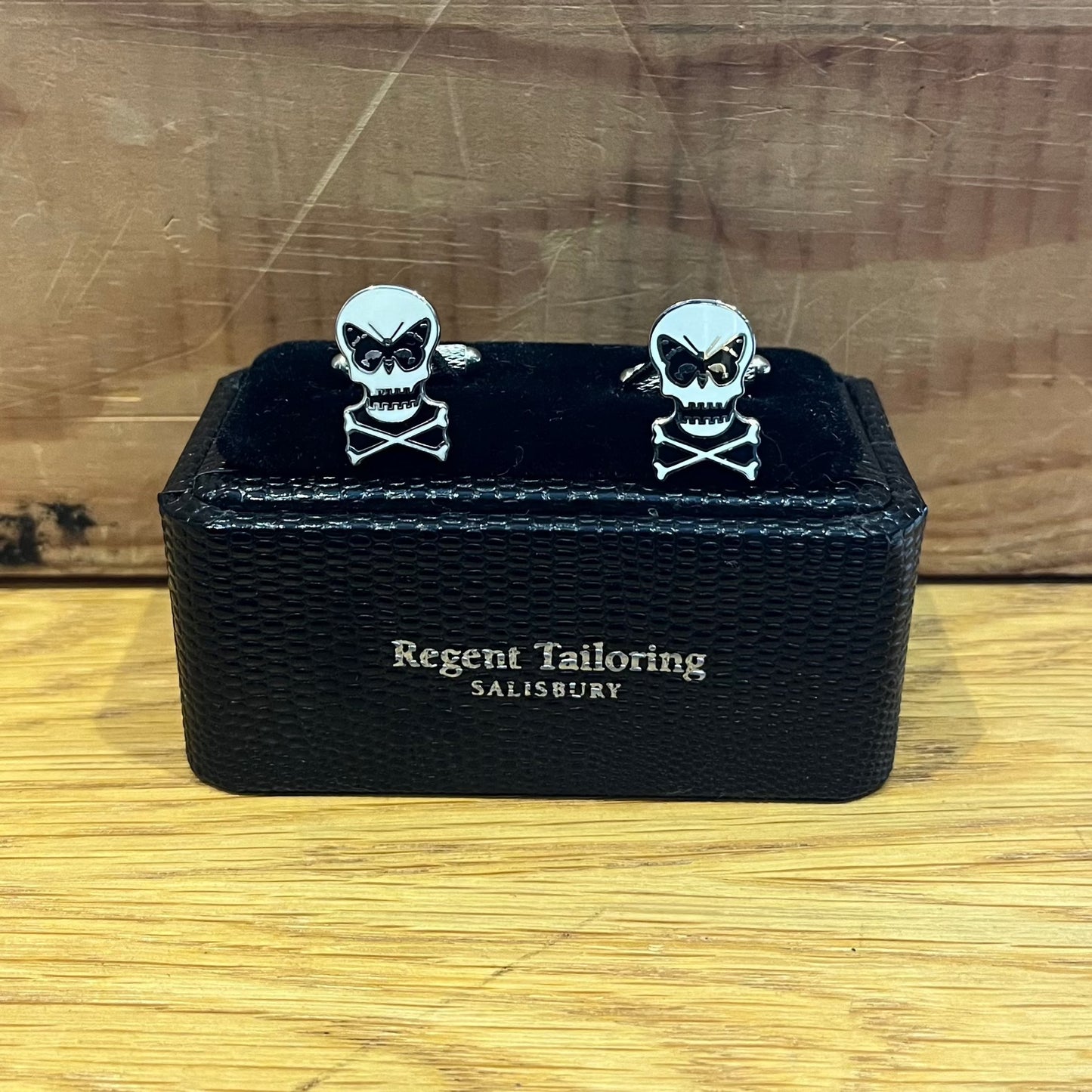 Regent skull and butterfly cufflinks