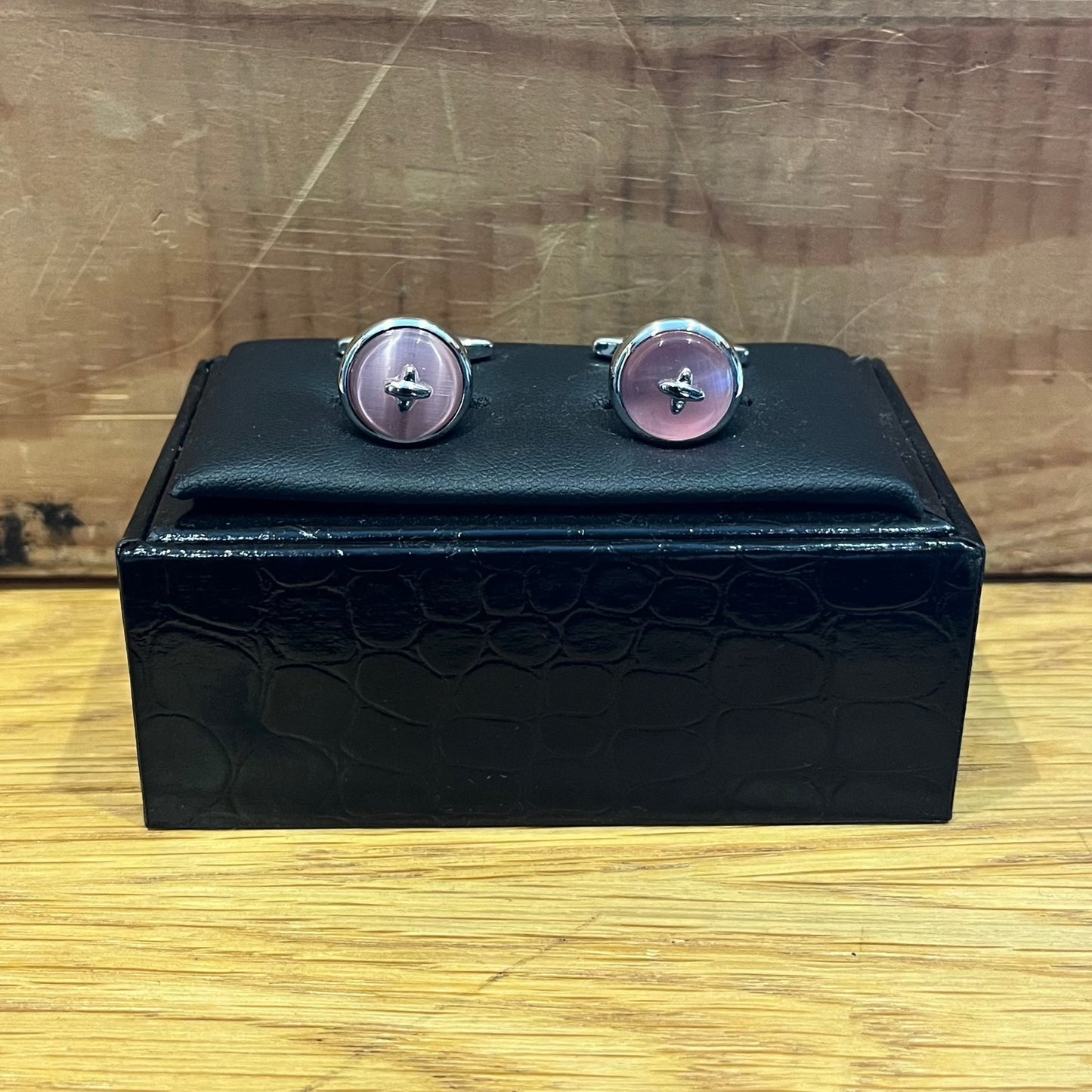 Regent pink button cufflinks