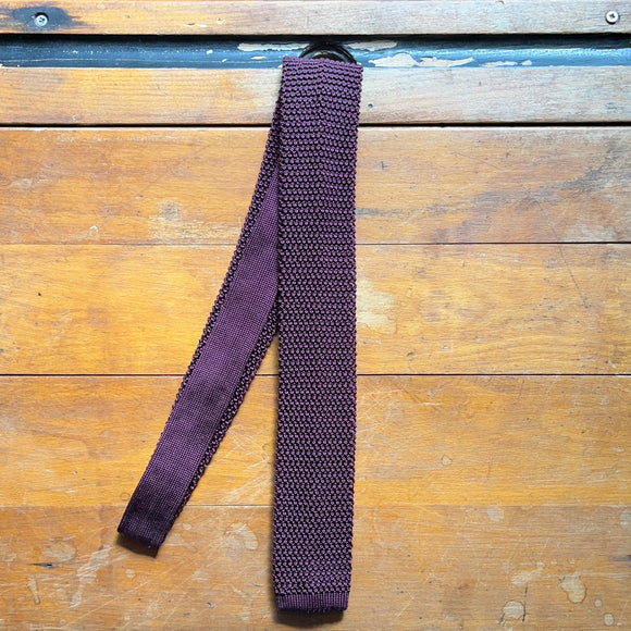 Regent burgundy silk knitted tie