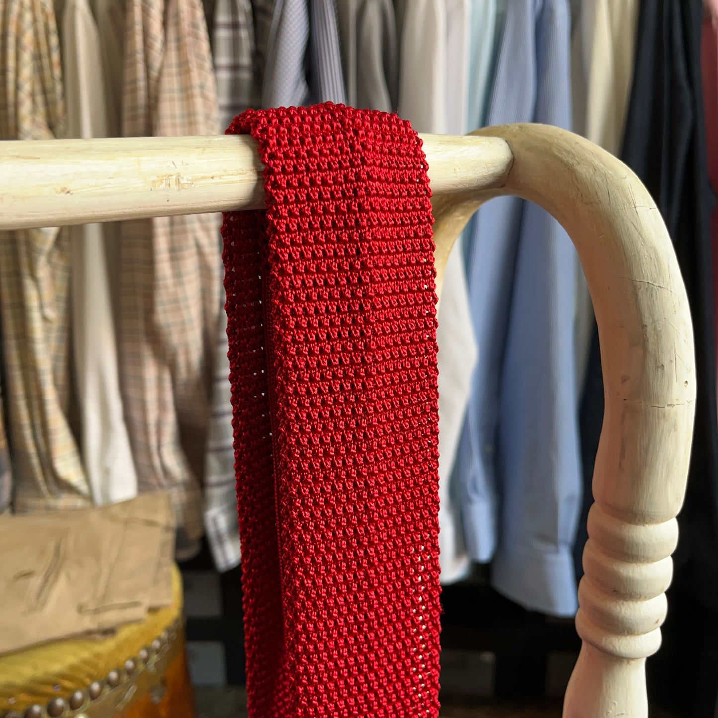Regent - Knitted Silk Tie - Crimson Red