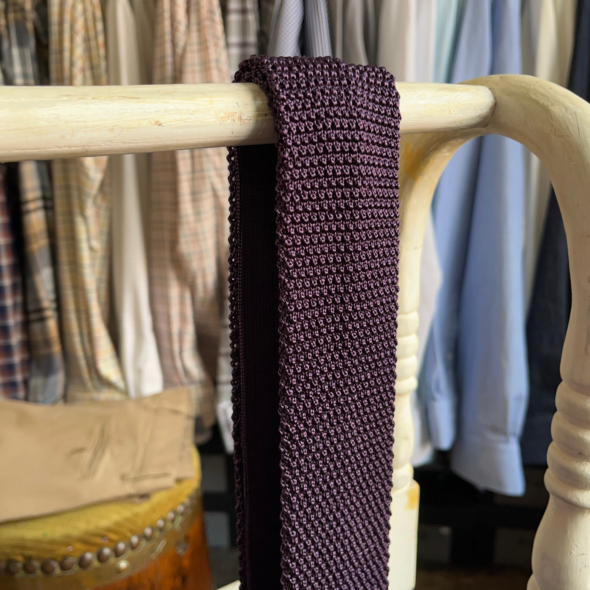 Regent - Knitted Silk Tie - Purple - Regent Tailoring