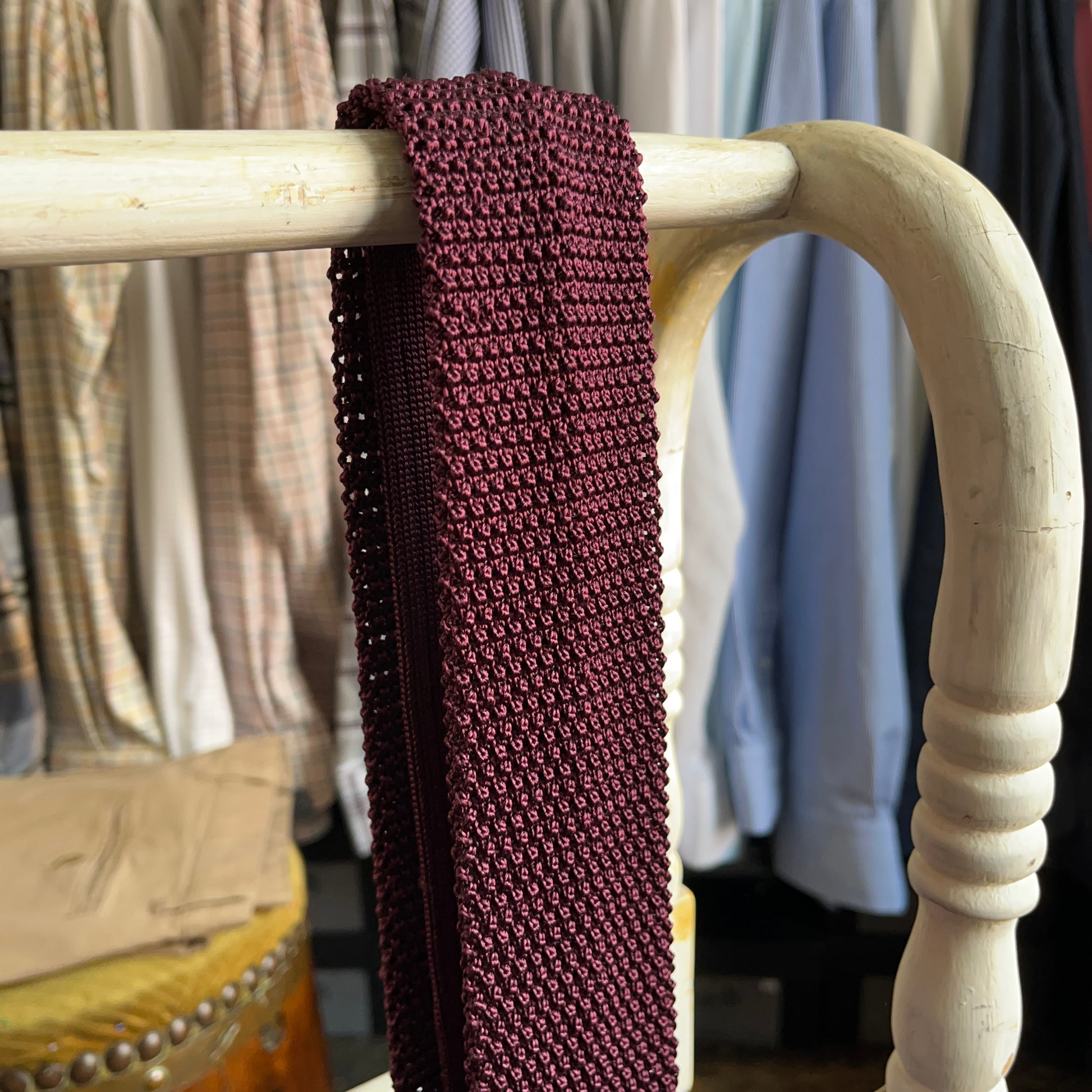 Regent - Knitted Silk Tie - Burgundy - Regent Tailoring