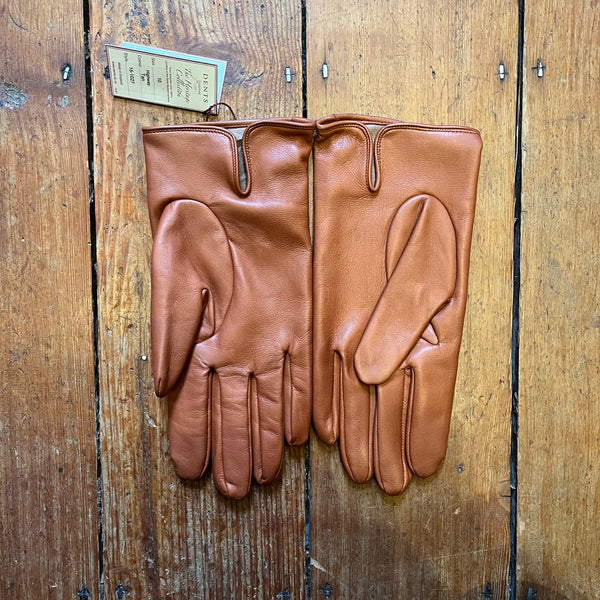 DENTS - Berkeley - Heritage Three Point Silk Lined Leather Gloves - Highway Tan