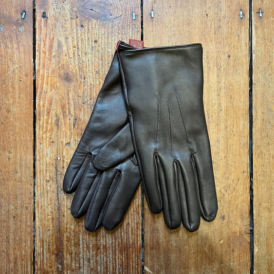 DENTS - Berkeley - Heritage Three Point Silk Lined Leather Gloves - Brown