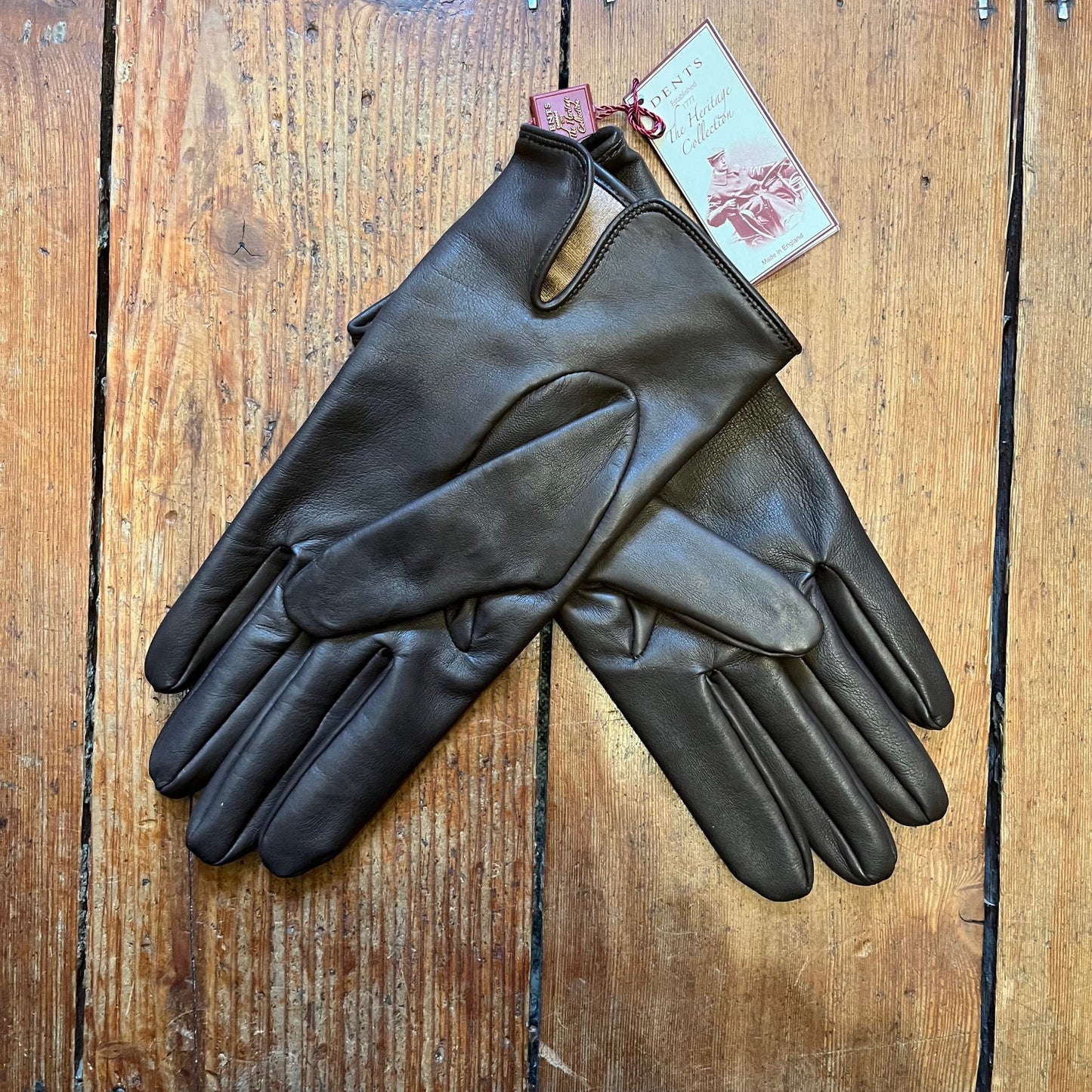 DENTS - Berkeley - Heritage Three Point Silk Lined Leather Gloves - Brown