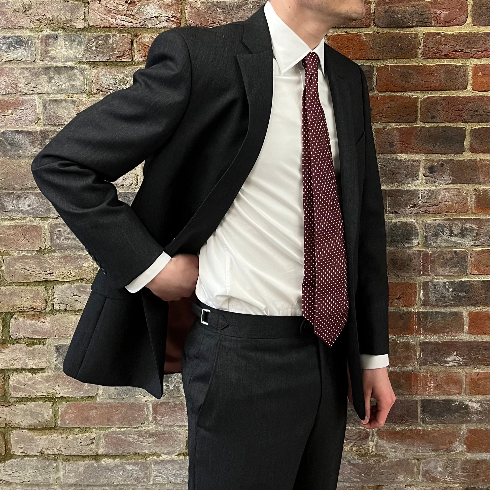 Regent 'Benjamin' two button charcoal grey suit - trouser adjuster