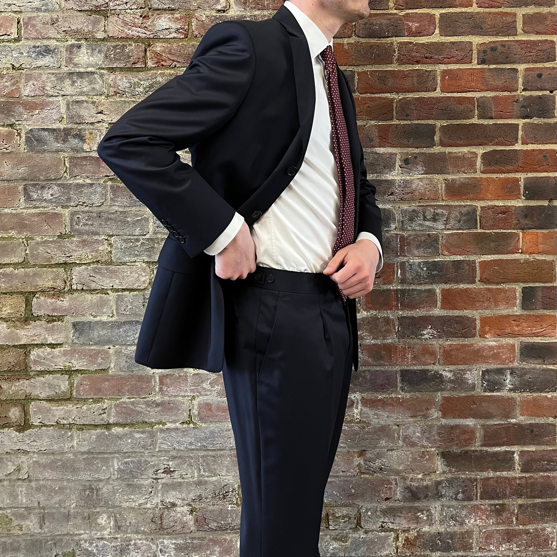 regent 'James' navy three button suit - trouser