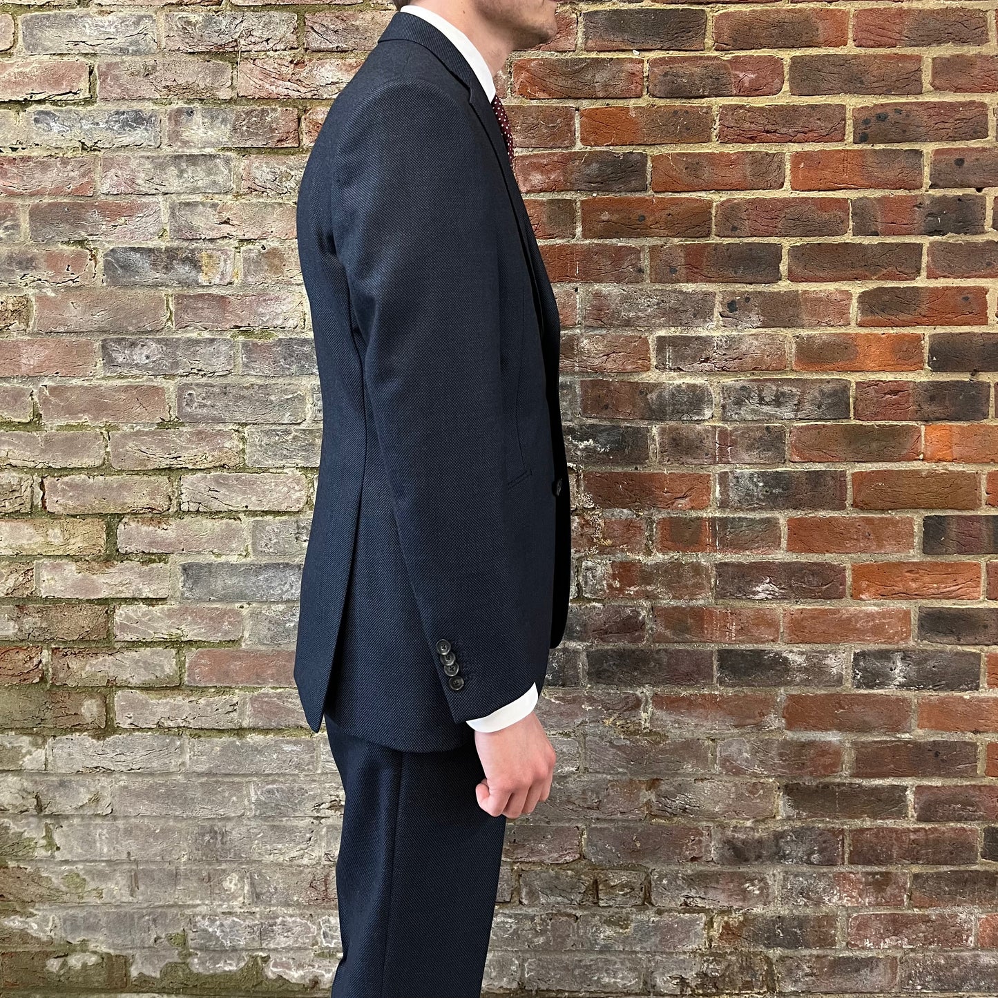 Regent - 'Kiel' Heritage - Two Button Suit - Navy Birdseye - side