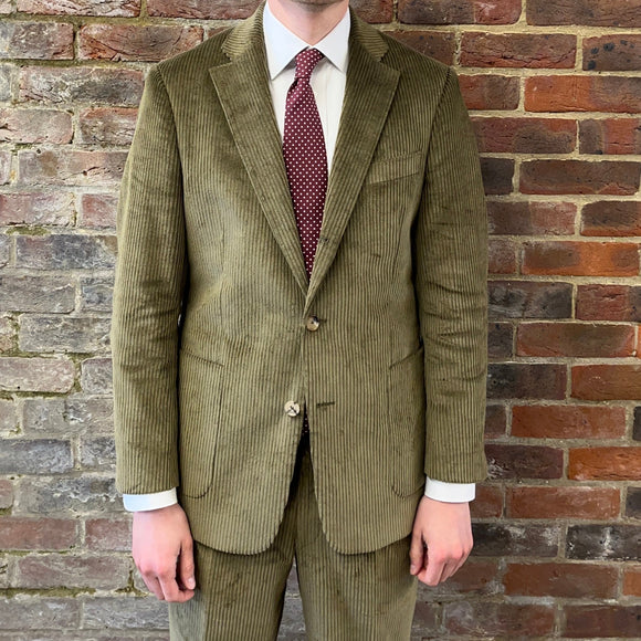 Regent 'Terrence' two button corduroy green suit - jacket