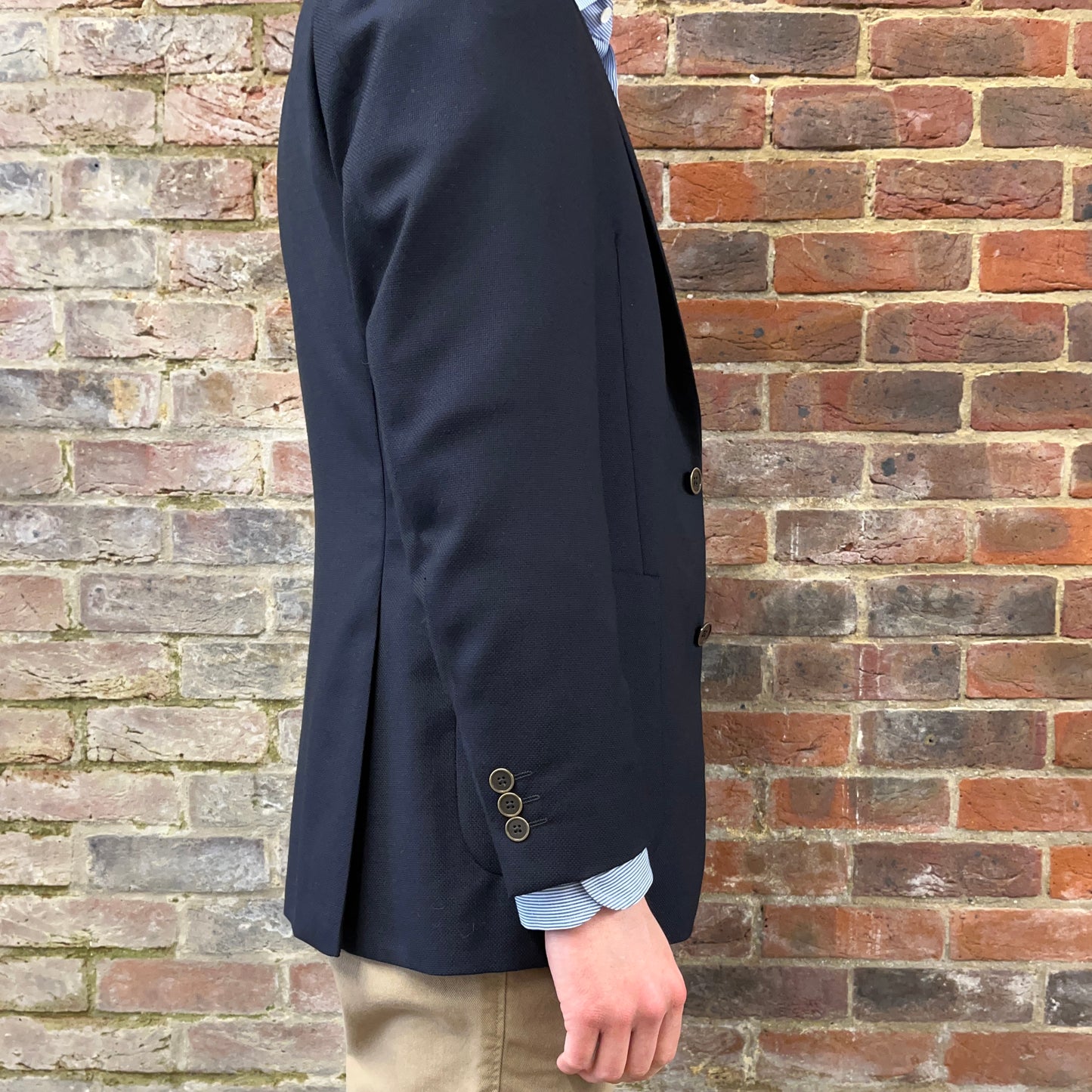 Regent blue birdseye jacket - side