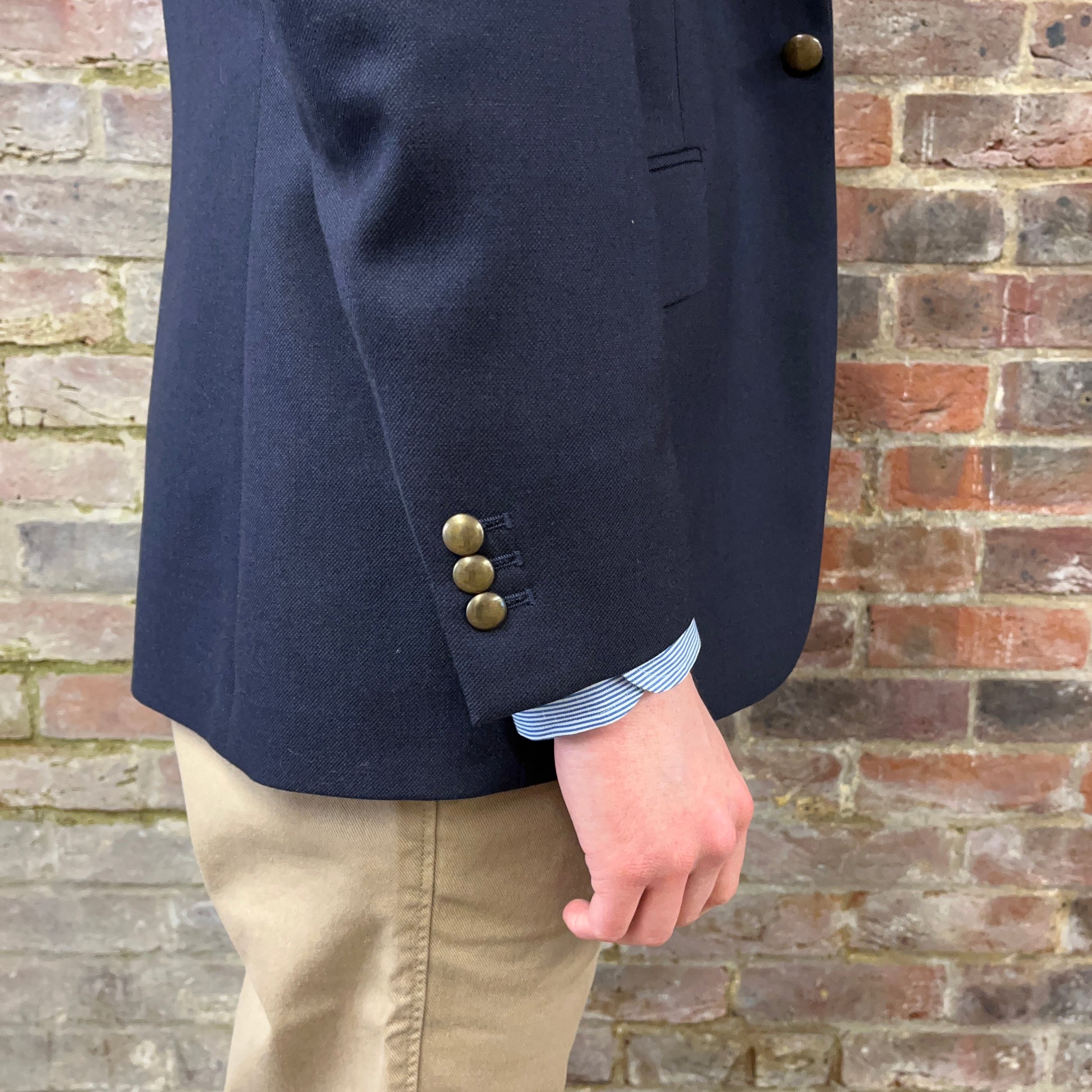 Regent blue sharkstooth jacket - cuff