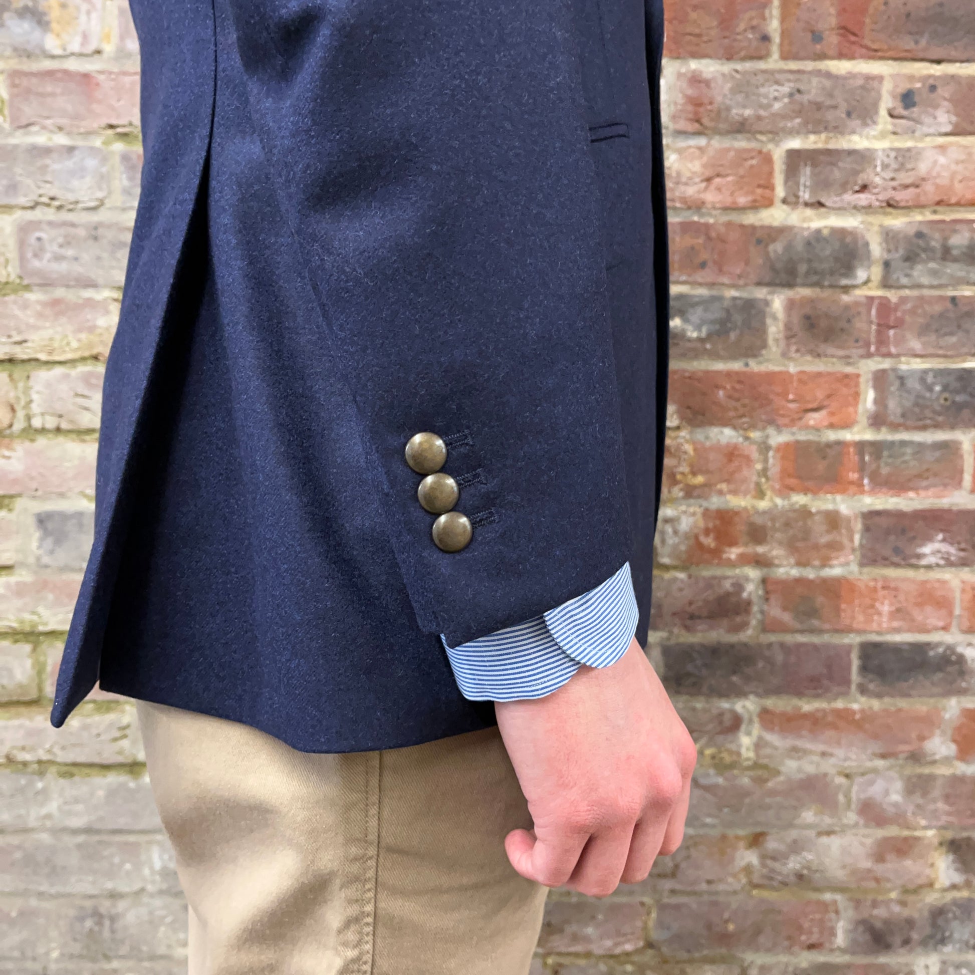 Regent blue flannel jacket - cuff