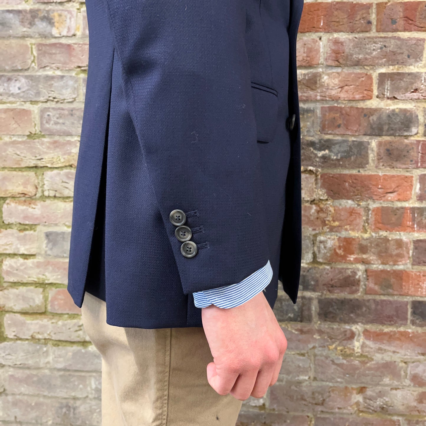 Regent - 'Thompson' Double-Breasted Jacket - Blue Wool 280g - Harrison's of Edinburgh