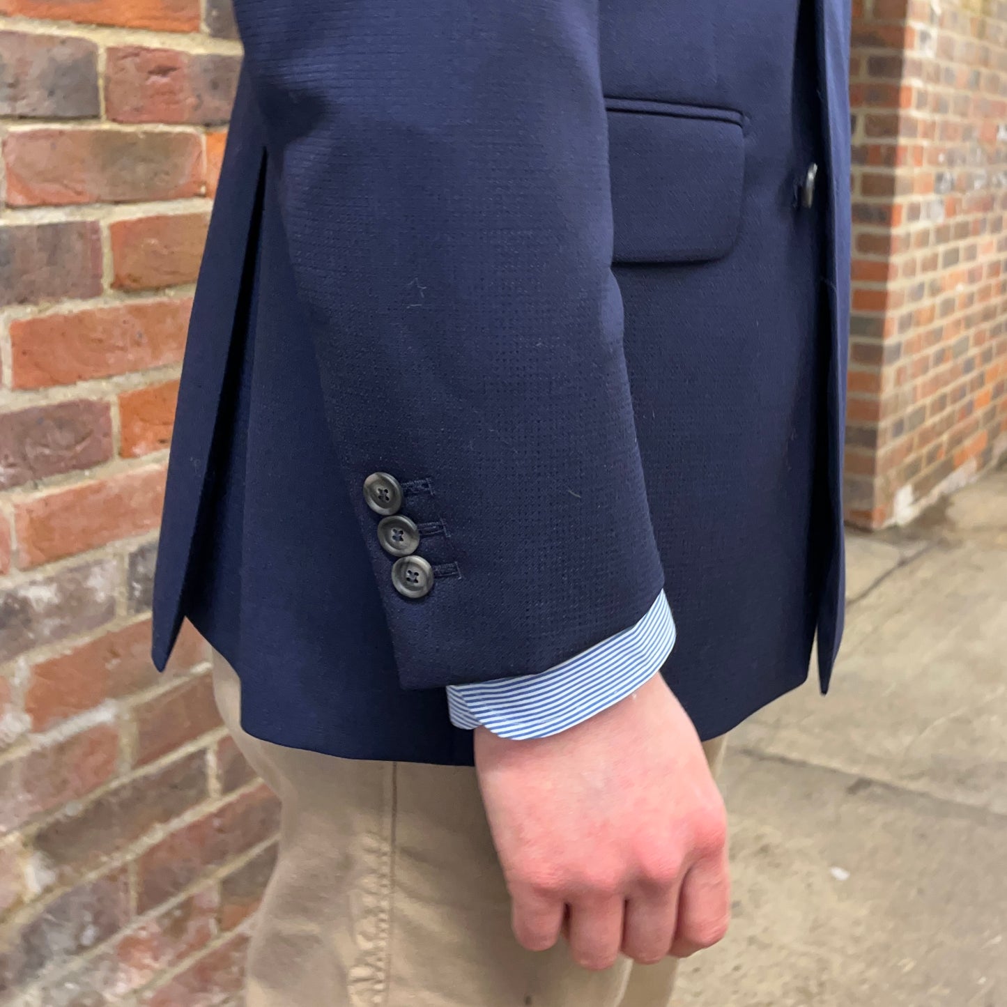 Regent - 'Thompson' Double-Breasted Jacket - Blue Wool 280g - Harrison's of Edinburgh