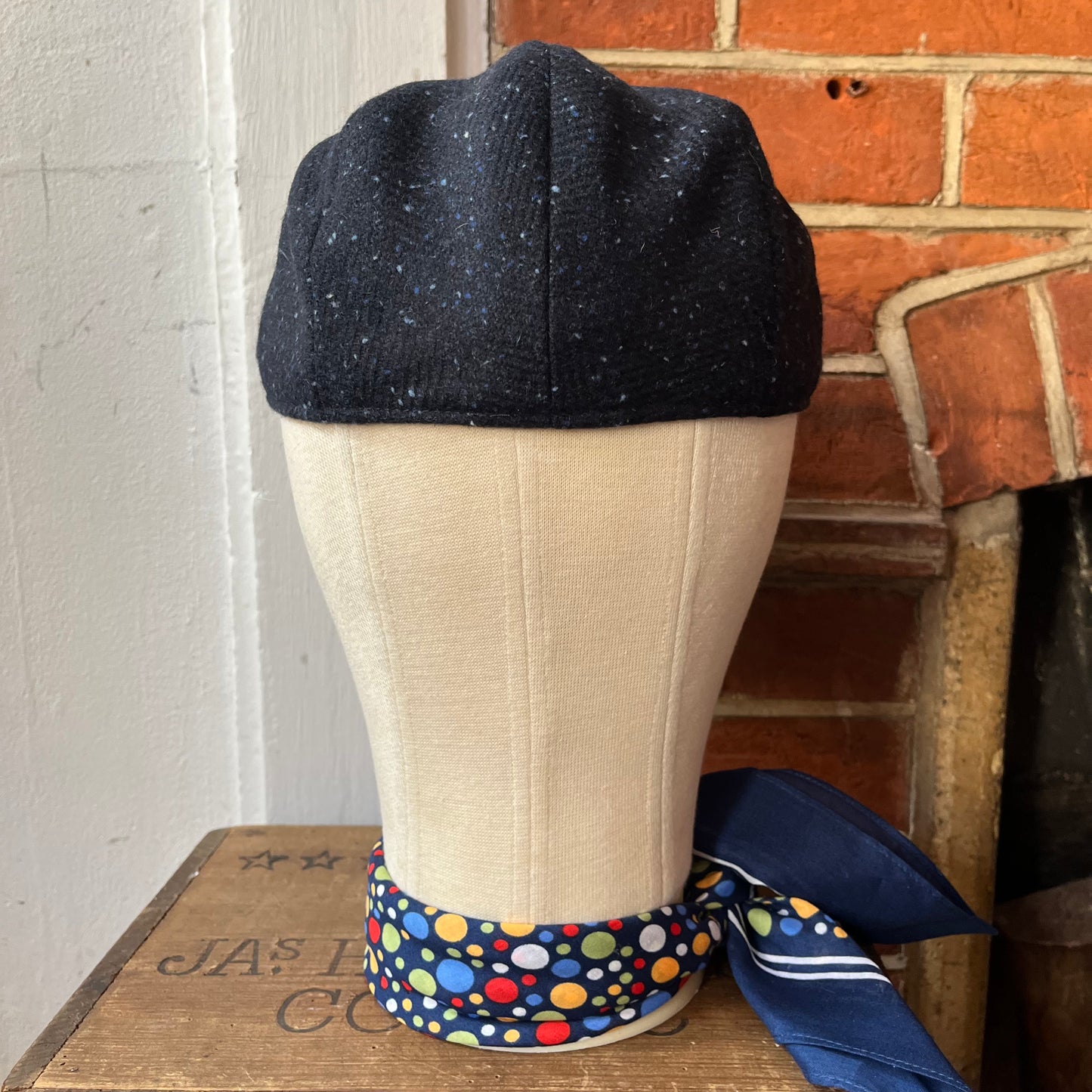 Regent - Flat Cap - Donegal Fleck style Navy Speckled Tweed