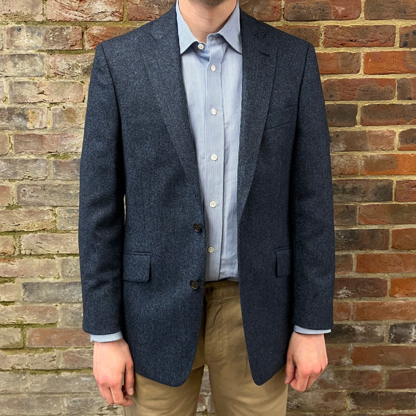 Regent -  'The Harvey' Jacket - Navy with Blue Fleck - Two Button