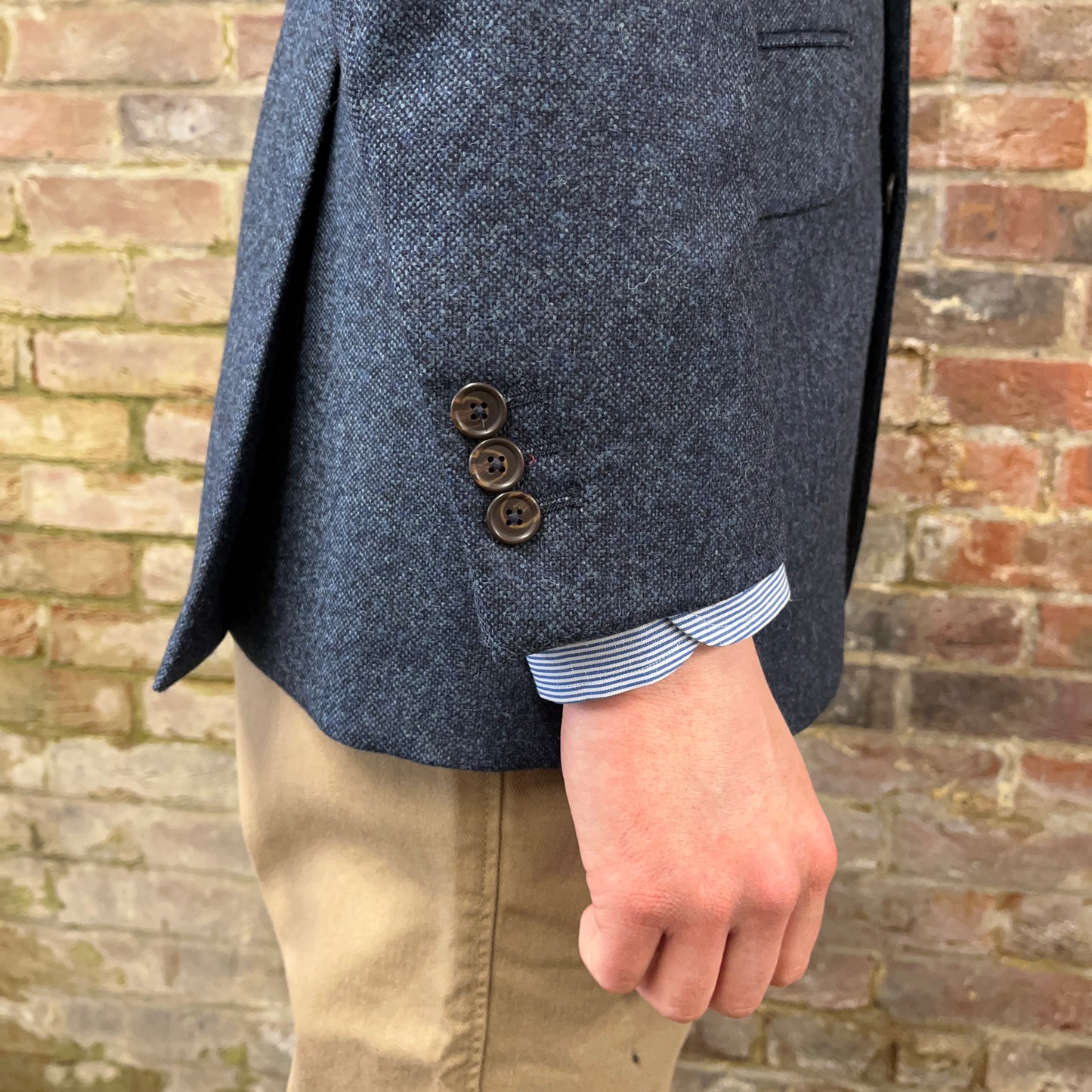 Regent blue tweed jacket - cuff