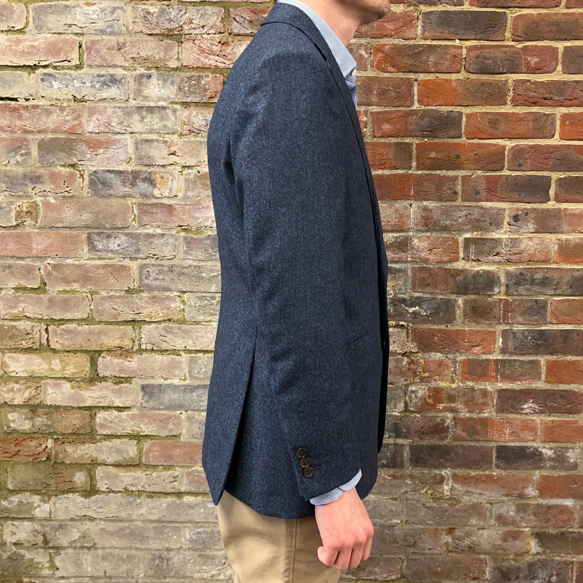 Regent blue tweed jacket - side