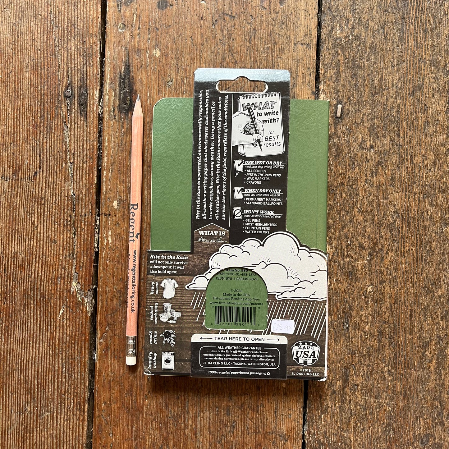 Rite in the Rain - All Weather Tactical Universal Notebook - 5" x 8" - Moss Green - 980