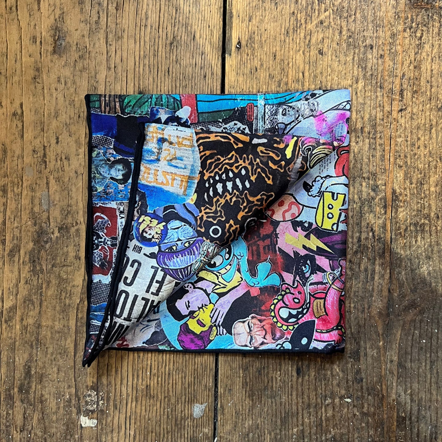 Regent - Silk Pocket Square - London Graffiti